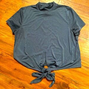 Women's Lululemon Mock Neck, Cropped Tie Shirt